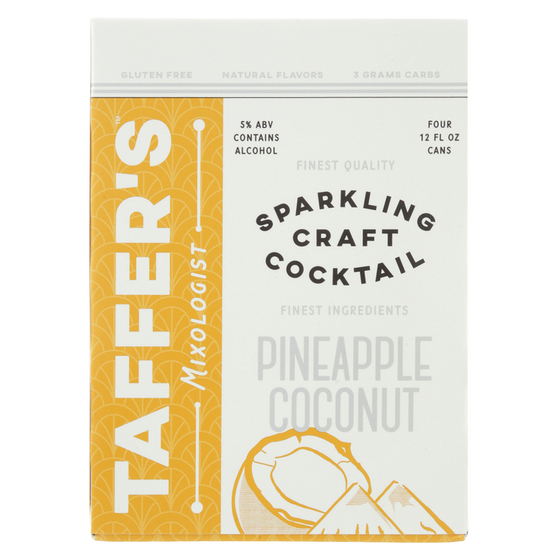 Taffer's Pineapple Cocounut Sparkling Craft Cocktail 4pk 12oz Can 5.0% ABV