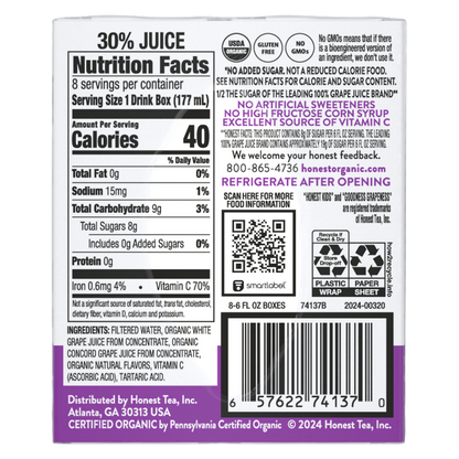 Honest Kids Organic Goodness Grapeness 8pk 6oz Box
