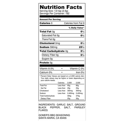 Gomer's Santa Maria Style BBQ Seasoning 16oz