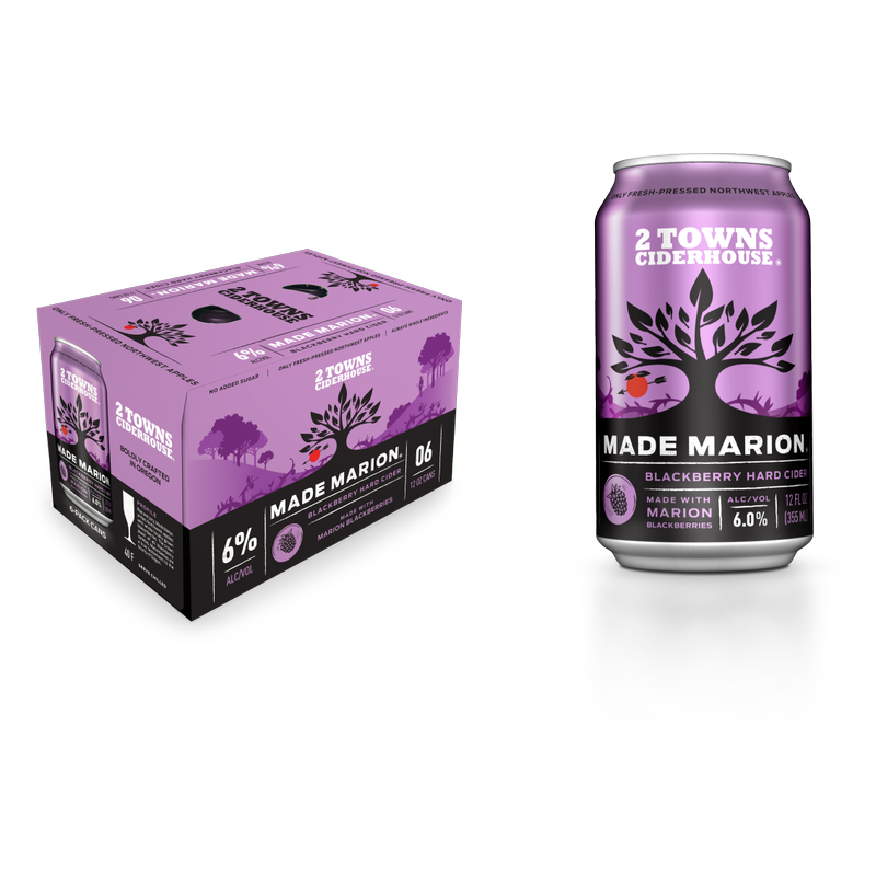 2 Towns Made Marion Cider 6pk 12oz Can 6.0% ABV