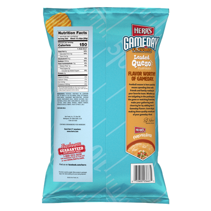 Herr's Game Day Loaded Queso Ripple Chips, 7 oz