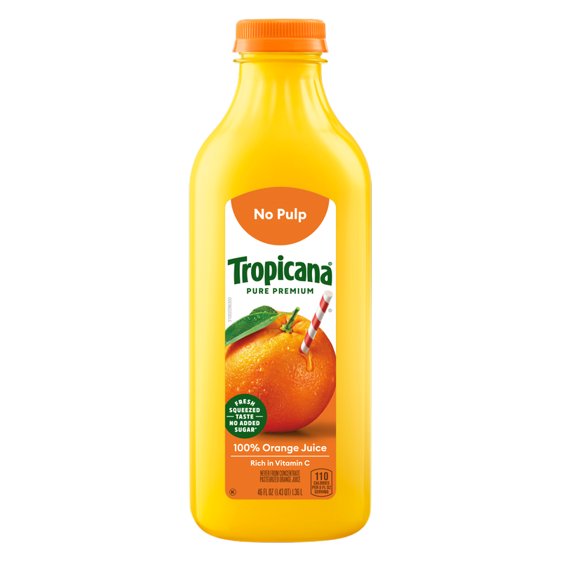 Tropicana No Pulp Orange Juice 46oz Btl