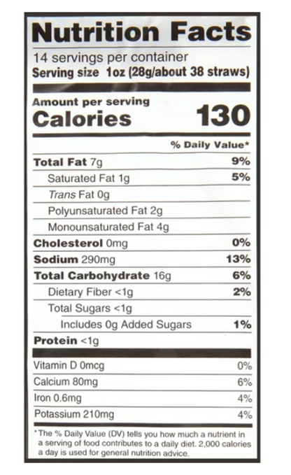 Sensible Portions Garden Veggie Straws Zesty Ranch Potato and Vegetable Snack 4.25oz