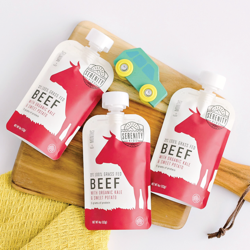 Serenity Kids Grass Fed Beef with Organic Kale and Sweet Potato Pouch