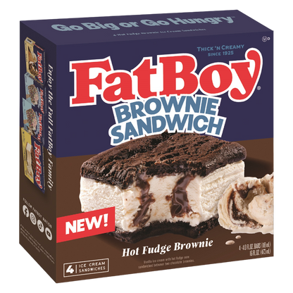 FatBoy Hot Fudge Brownie Ice Cream Sandwich 4ct