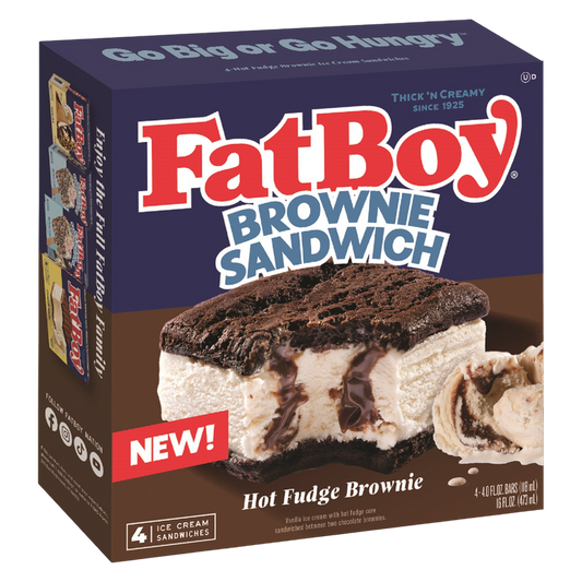 FatBoy Hot Fudge Brownie Ice Cream Sandwich 4ct