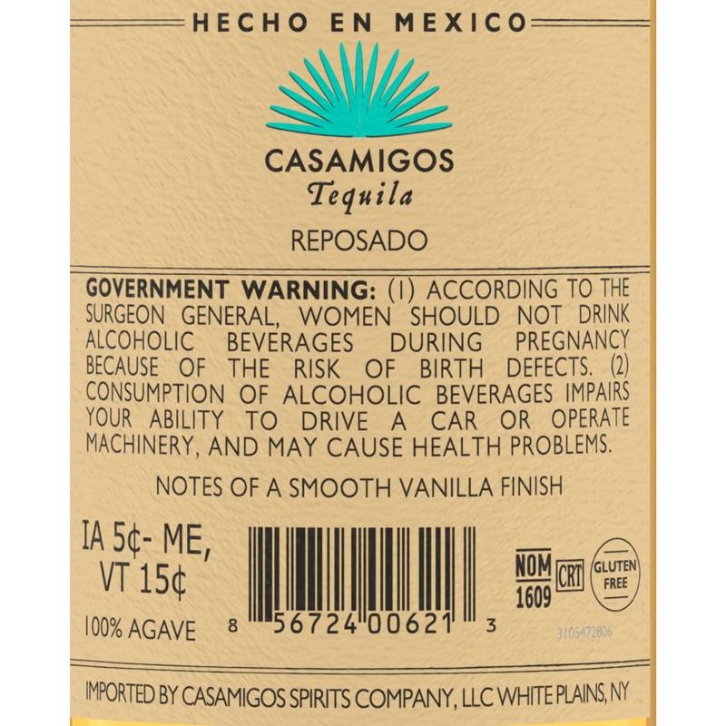 Casamigos Reposado Tequila 750ml (80 Proof)