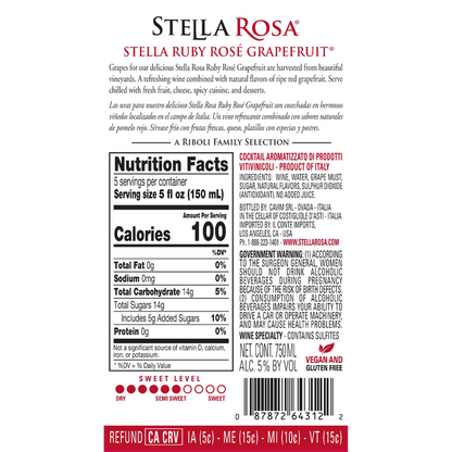 Stella Rosa Ruby Grapefruit Semi-Sweet Rose 750ml