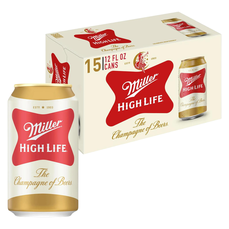 Miller High Life 15pk 12oz Can 4.6% ABV
