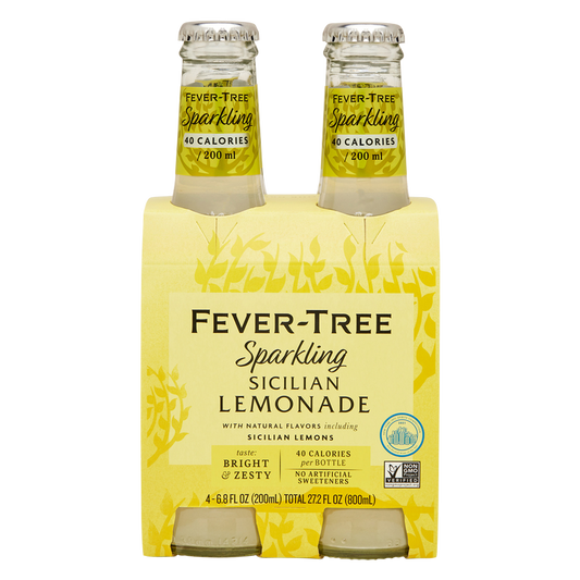 Fever-Tree Sparkling Sicilian Lemonade 4pk 200ml Glass Bottle