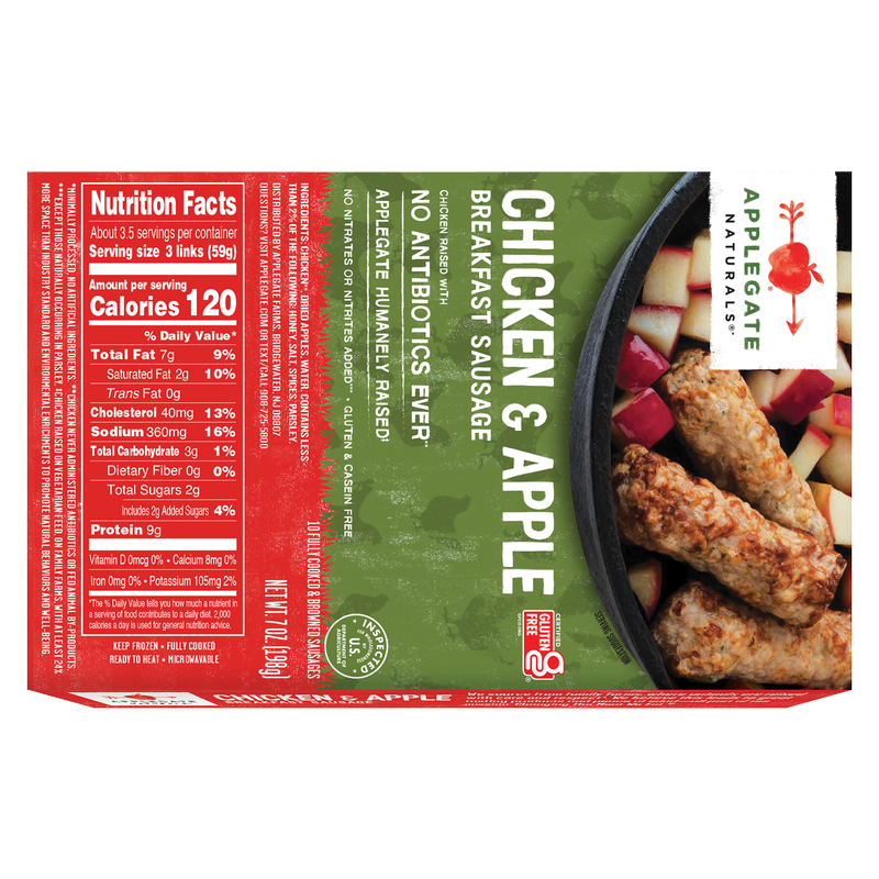 Applegate Natural Chicken & Apple Breakfast Frozen Sausage Links 7oz