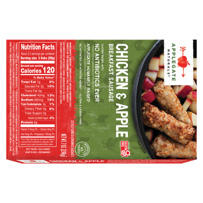 Applegate Natural Chicken & Apple Breakfast Frozen Sausage Links 7oz