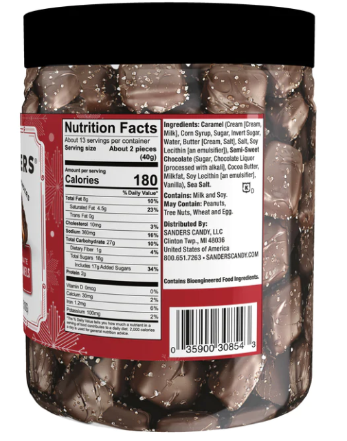 Sanders Dark Chocolate Sea Salt Caramels 18oz