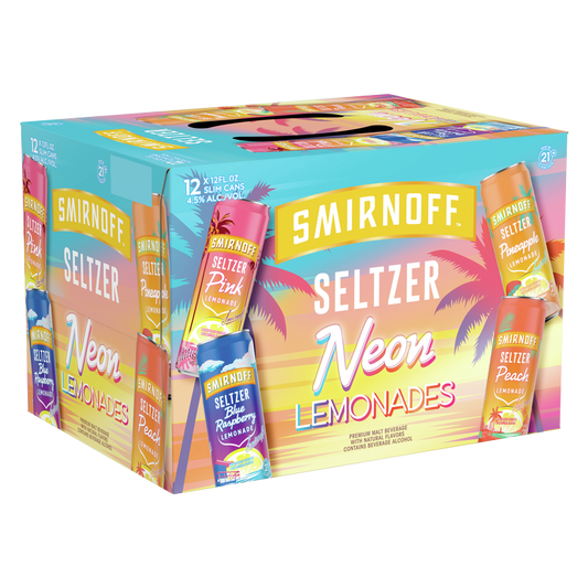 Smirnoff Seltzer Neon Lemonade 12pk 12oz Can 4.5% ABV