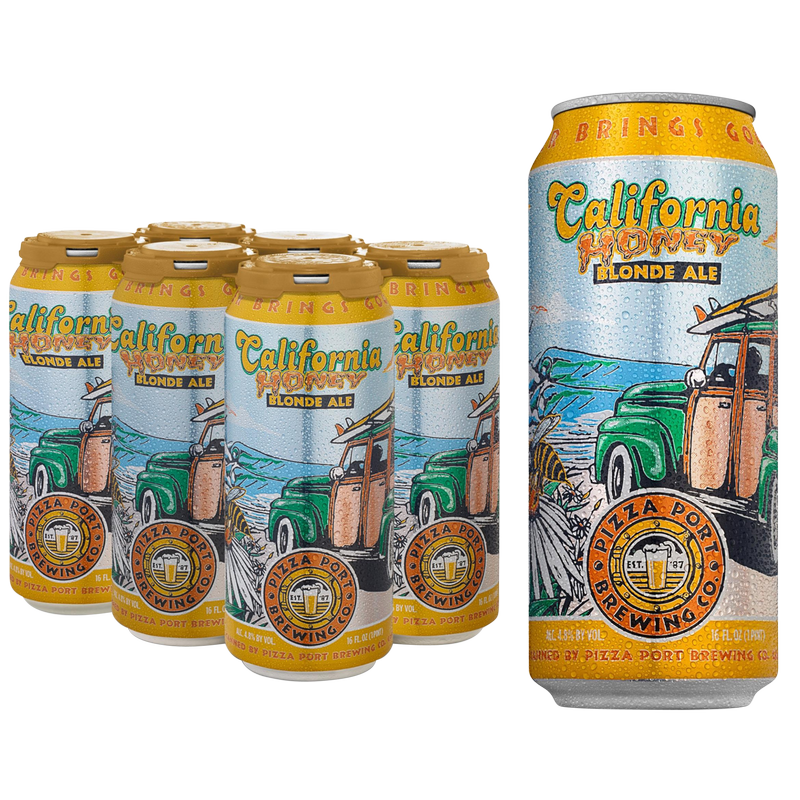 Pizza Port Brewing California Honey Blonde Ale 6pk 16oz Can