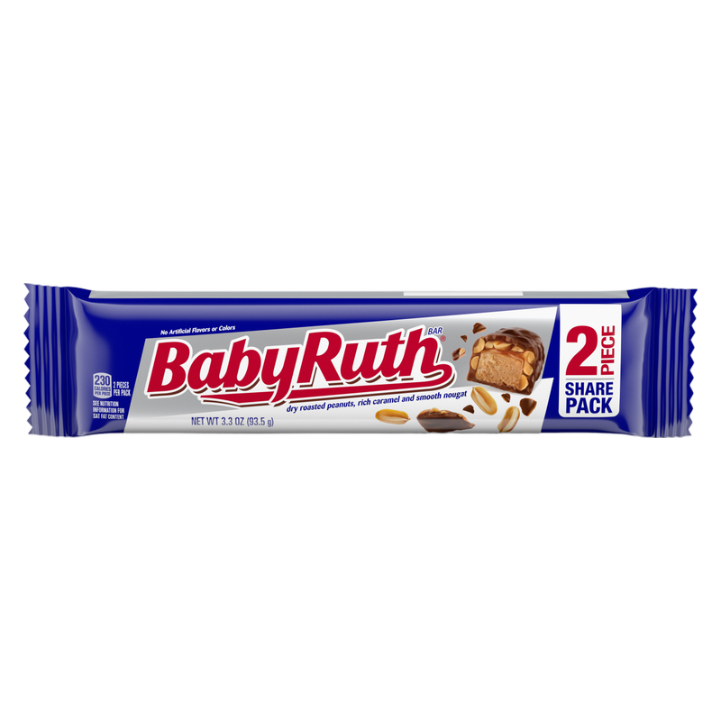 Baby Ruth Chocolatey, Peanut, Caramel, Nougat, Share Size Candy Bars, Share Pack, 3.3 oz