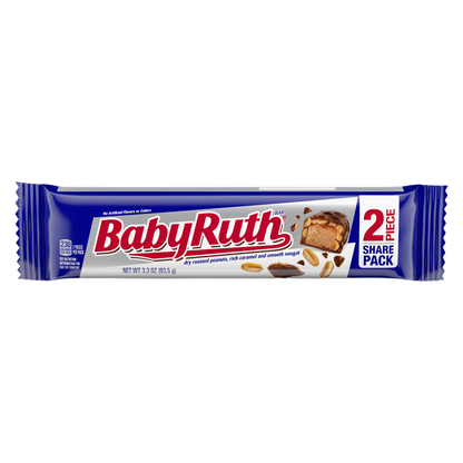 Baby Ruth Chocolatey, Peanut, Caramel, Nougat, Share Size Candy Bars, Share Pack, 3.3 oz