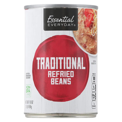 Essential Everyday Traditional Refried Beans, 16oz.