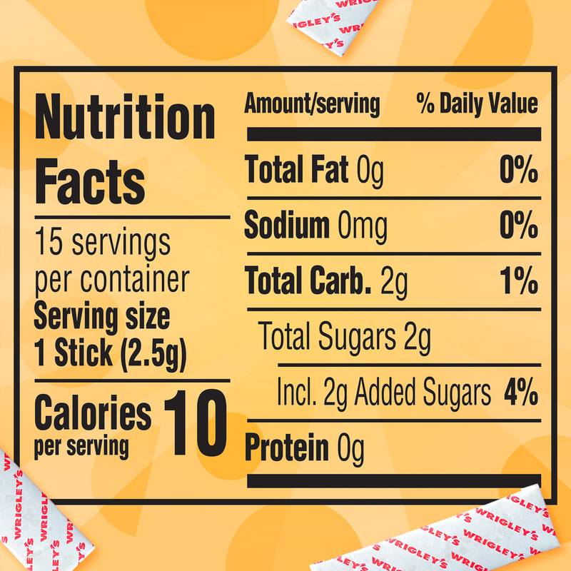 JUICY FRUIT Original Bubble Gum, Single Pack, 15 Stick