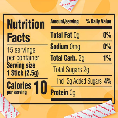 JUICY FRUIT Original Bubble Gum, Single Pack, 15 Stick