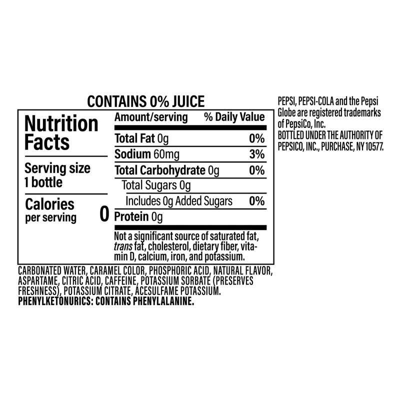 Pepsi Mango Zero Sugar 20oz Btl