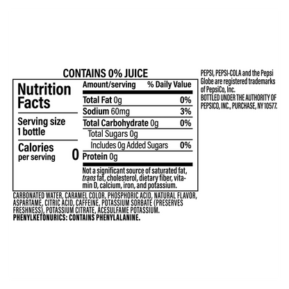 Pepsi Mango Zero Sugar 20oz Btl