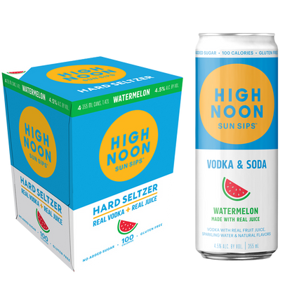High Noon Watermelon Vodka Hard Seltzer 4pk 12oz Cans 4.5% ABV