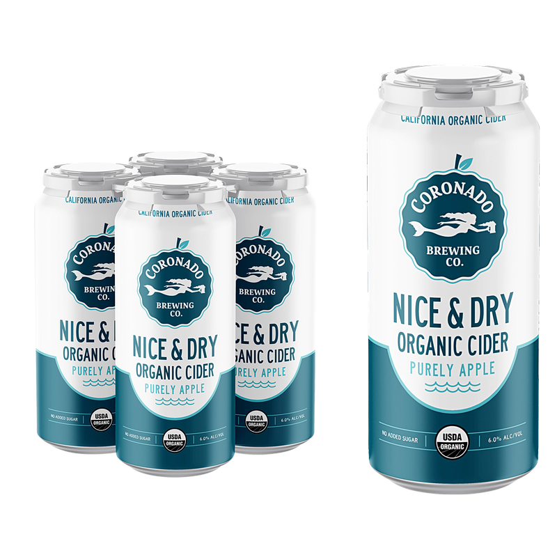 Coronado Brewing Co. Nice & Dry Organic Hard Cider 4pk 16oz Cans