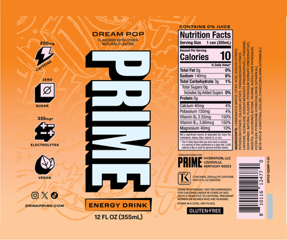 Prime Energy Dream Pop 12oz Can
