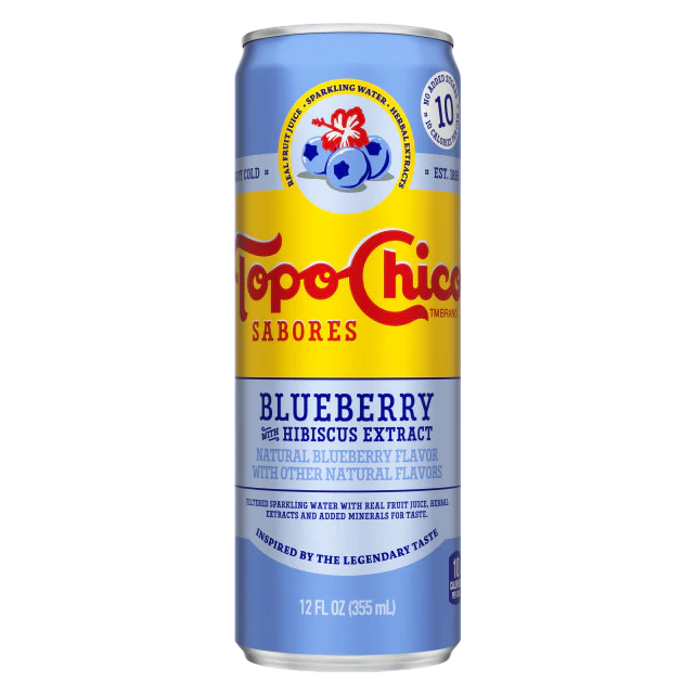 Topo Chico Sabores Blueberry with Hibiscus Extract Flavored Sparkling Water 8pk 12oz Can