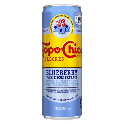 Topo Chico Sabores Blueberry with Hibiscus Extract Flavored Sparkling Water 8pk 12oz Can
