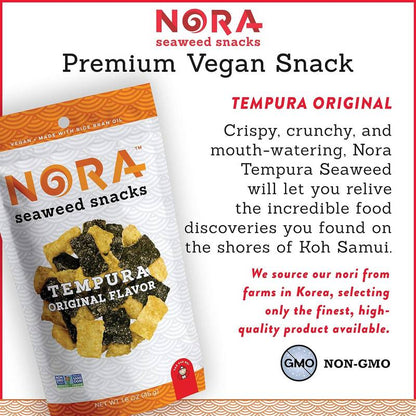 Nora Snacks Original Tempura Seaweed Snacks, 1.6 oz