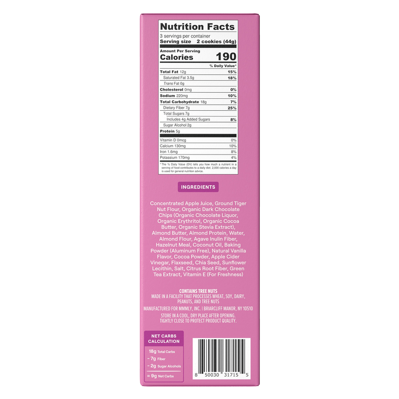 Mmmly Dark Chocolate Chip Plant-Based Soft Cookies 4.66oz