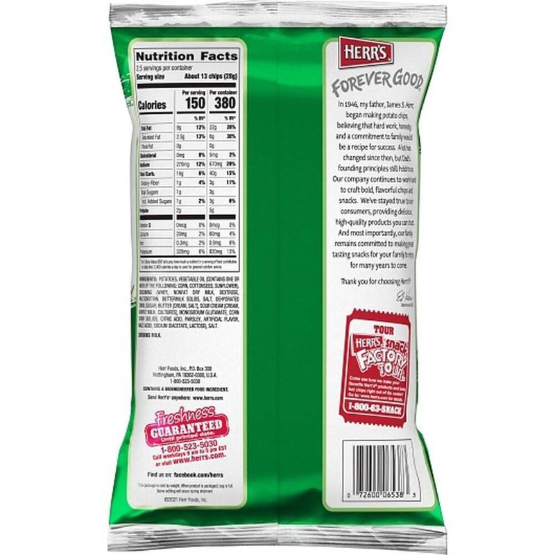 Herr's Sour Cream & Onion Ripple Potato Chips , 2.5oz