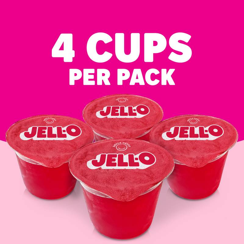 Jell-O Original Strawberry Snack Cups - 4ct