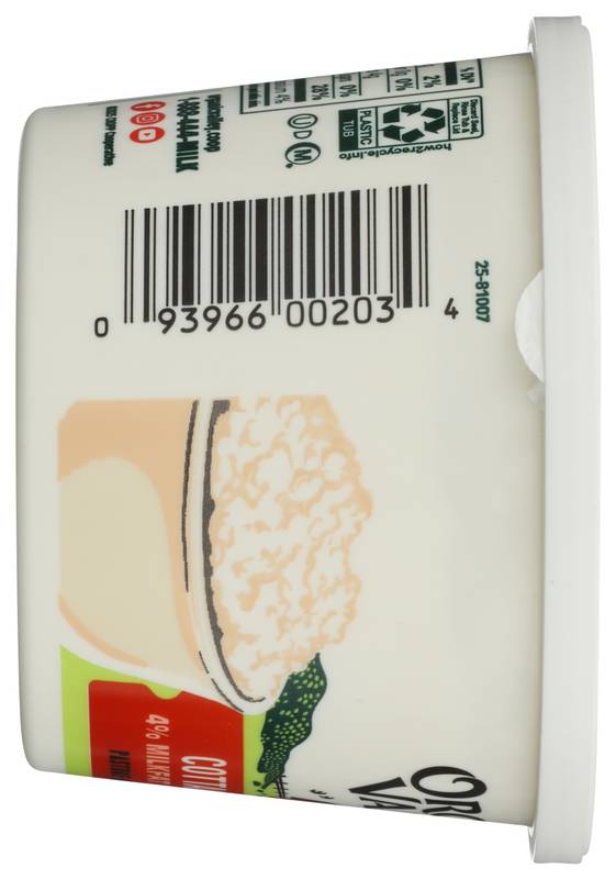 Organic Valley, Cottage Cheese 4% Milkfat Small Curd 1 Lb