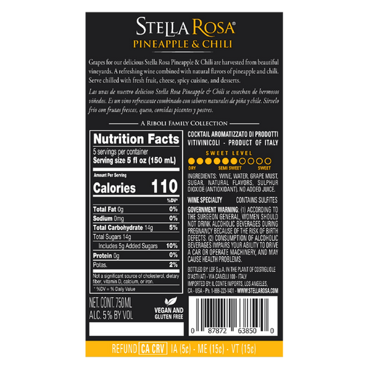 Stella Rosa Pineapple Chili 750ml Bottle