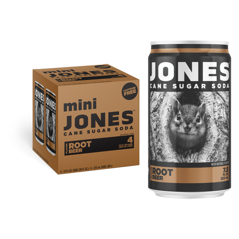 Jones Soda Root Beer 4pk 7.5oz Mini Can
