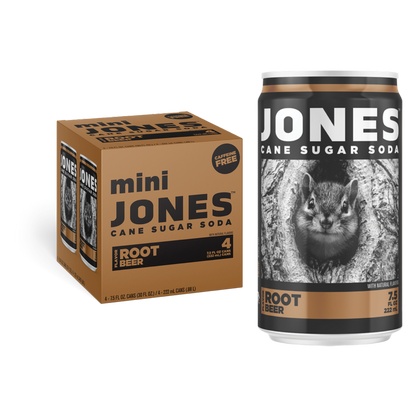 Jones Soda Root Beer 4pk 7.5oz Mini Can