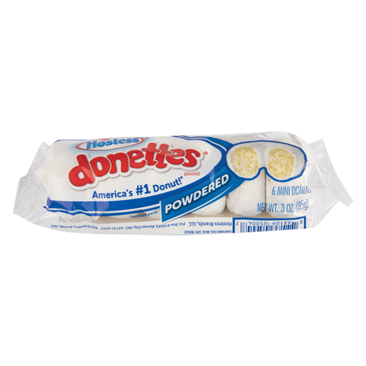 HOSTESS Powdered Sugar DONETTES Single Serve, 6 Count, 3 oz