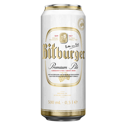 Bitburger Pilsner 4pk 16.9oz Can 4.8% ABV
