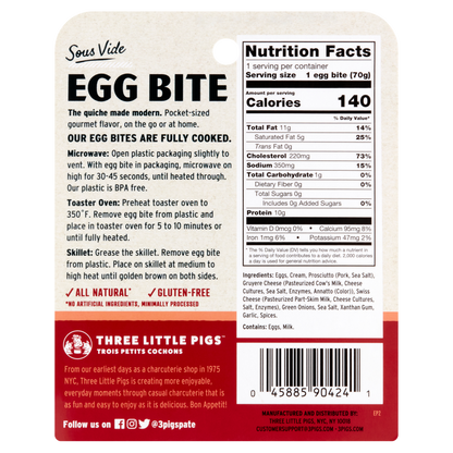 Trois Petits Cochons Sous Vide Prosciutto and Gruyere Egg Bite 2.5oz