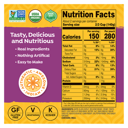 Tasty Bite Organic Madras Lentils 10oz