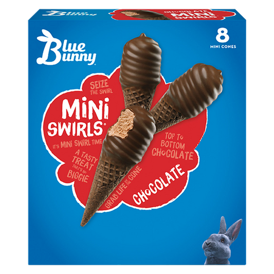 Blue Bunny Chocolate Mini Swirls Dipped Cones 8ct 18oz