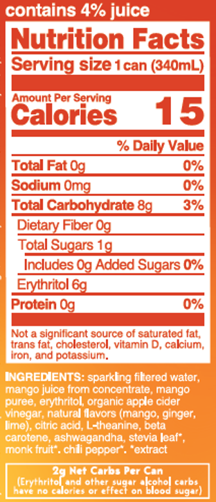 Moment Mango Chili Botanical Soda 11.5oz Can