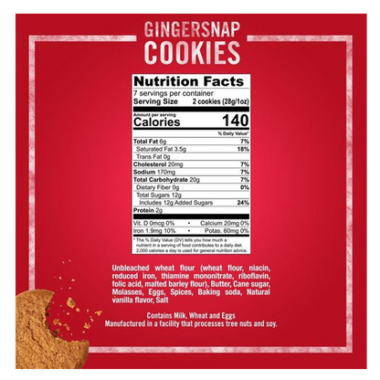 Tate's Bake Shop Gingersnap Cookies 7oz