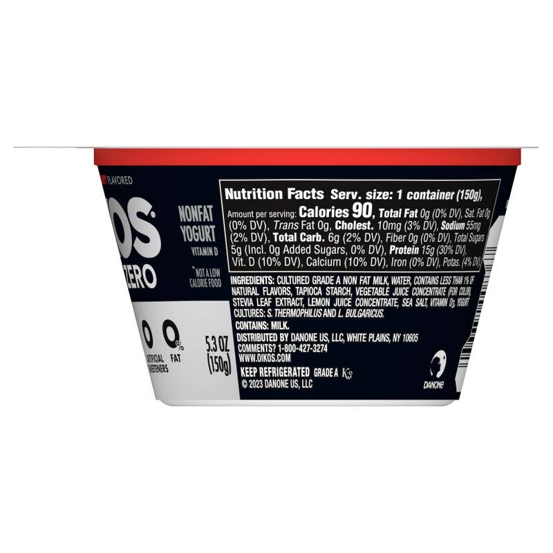 Oikos Triple Zero Strawberry Yogurt - 5.3oz