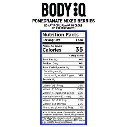 Body iQ Kava Pomegranate Mixed Berries Sparkling Water 12oz Can
