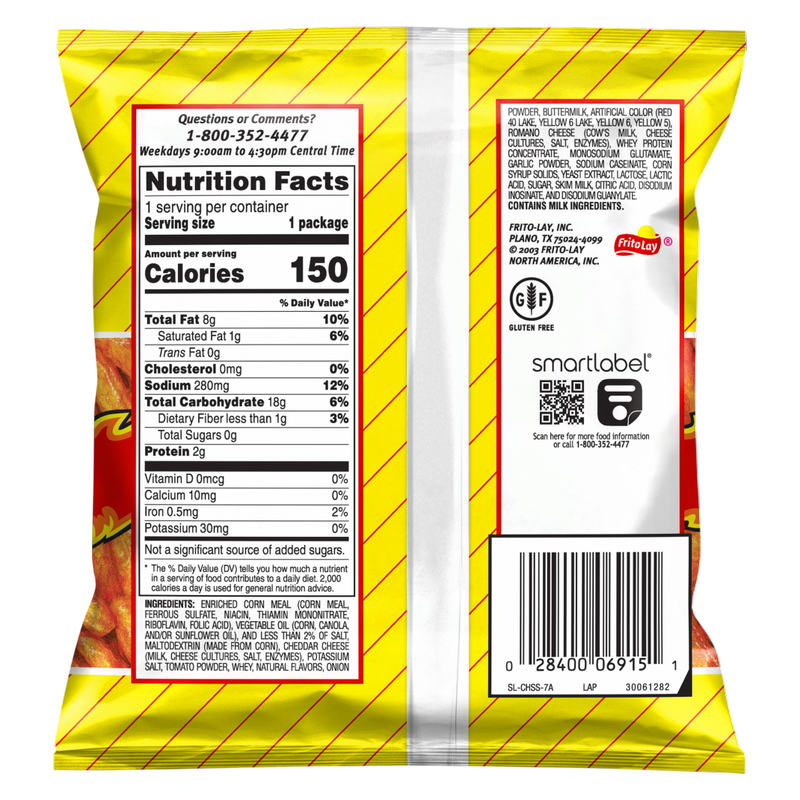 Chester's Fries Corn Snacks Flamin' Hot Flavored 1 Oz