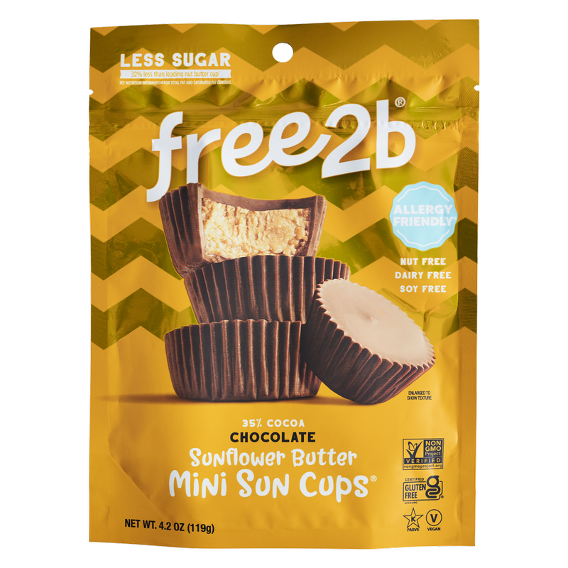 Free 2 B Mini Chocolate Sun Butter Sun Cups 4.2oz